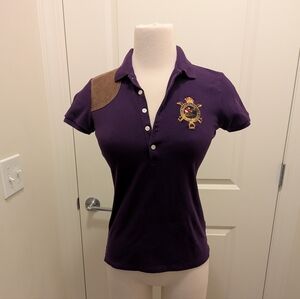 Polo Ralph Lauren Purple Women's Polo with Shoulder Patch